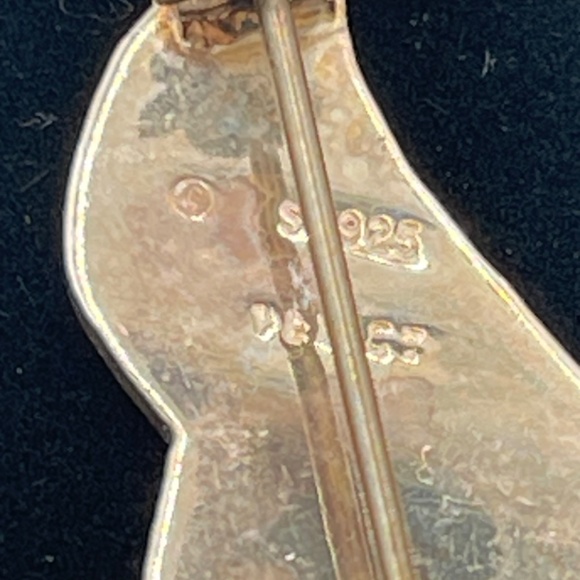 Vintage Taxco Mexico 925 Sterling Silver Kitty Cat  Brooch 8g 2.5" - Picture 4 of 6